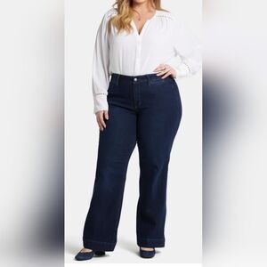 NYDJ Women's Dark Blue Teresa Wide Leg Jeans NWT